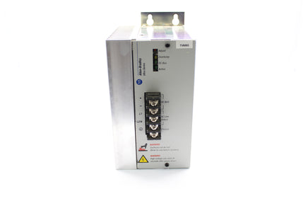 Allen Bradley 2090-UCSR-A300 Active Shunt Regulator, a metal electrical device with multiple connectors and a warning label on the front.